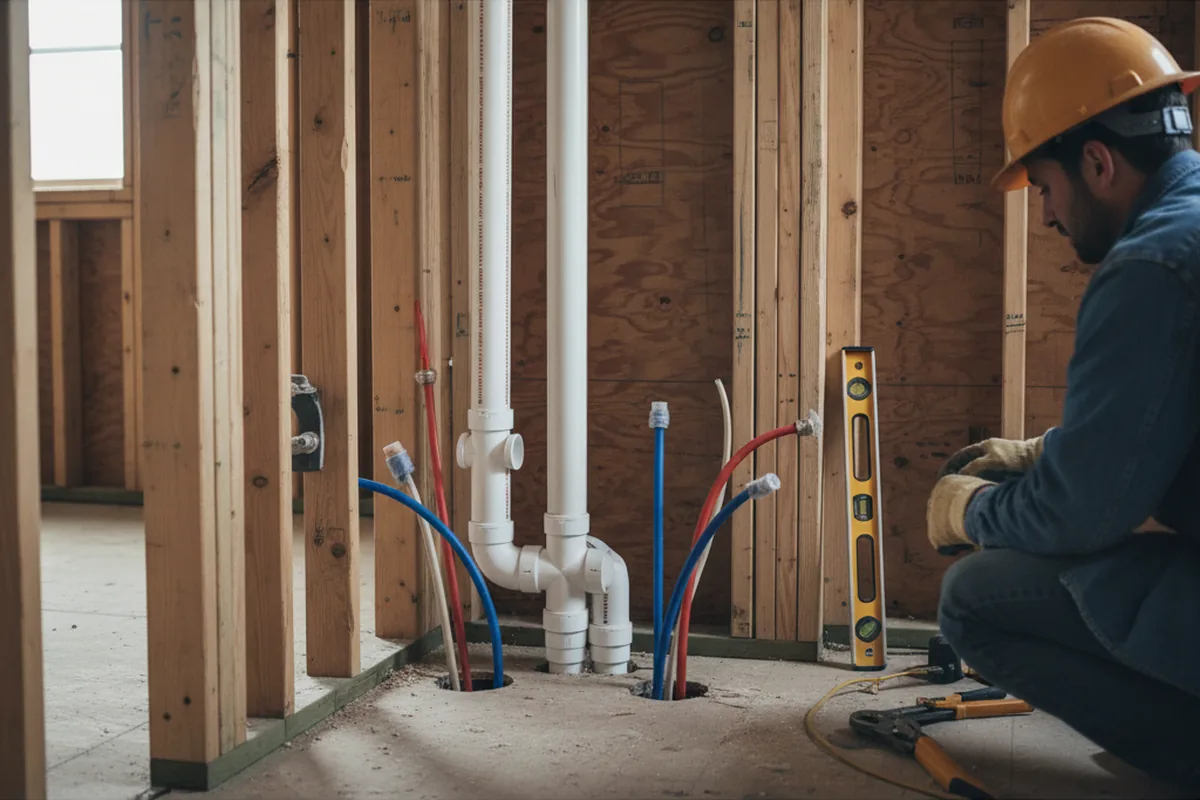 Drain and supply rough-in during Drain Cleaning in North Miami Beach